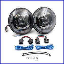 E-mark ECE RHD 7'' LED Headlight Halo Ring For Jeep Wrangler TJ LJ JK Unlimited