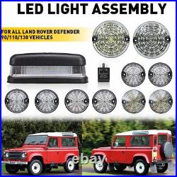 For 1990-2016 Land Rover Defender Complete LED Lamp Upgrade Kit 11PCS Clear Lens