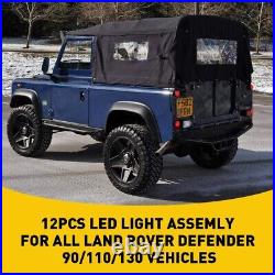 For 1990-2016 Land Rover Defender Complete LED Lamp Upgrade Kit 11PCS Clear Lens