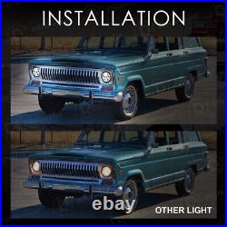 For MG MGB Midget 7 Inch Hi/Lo Halo Angel Lights Angel Eye DRL LED Headlights