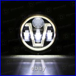 For MG MGB Midget 7 Inch Hi/Lo Halo Angel Lights Angel Eye DRL LED Headlights