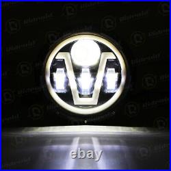 For MG MGB Midget 7 Inch Hi/Lo Halo Angel Lights Angel Eye DRL LED Headlights