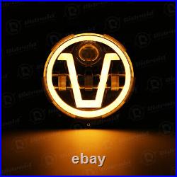 For MG MGB Midget 7 Inch Hi/Lo Halo Angel Lights Angel Eye DRL LED Headlights