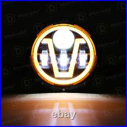 For MG MGB Midget 7 Inch Hi/Lo Halo Angel Lights Angel Eye DRL LED Headlights