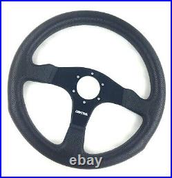 Genuine Momo Competition 350mm black leather, 3 spoke steering wheel. REF 7C