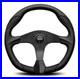 Genuine Momo Quark 350mm steering wheel Black polyurethane and BLACK air leather