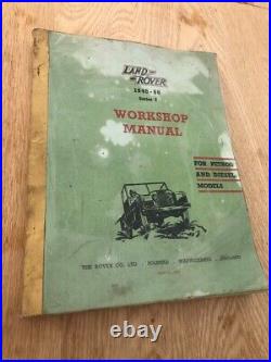 Land Rover 1948-58 Series 1 Factory Workshop Manual Petrol & Diesel Models 4291