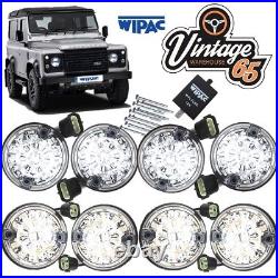 Land Rover Defender Complete Crystal Headlight & 8pc LED Light Upgrade Kit Wipac