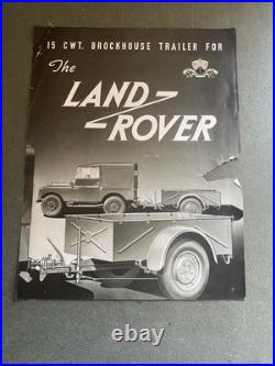 Land Rover Series 1 Brockhouse Bt8 Trailer Brochure. Rare Item