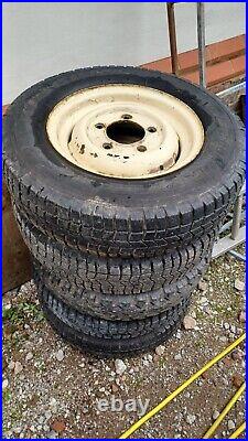 Land Rover Series 16 original steel wheels and tyres set of 4