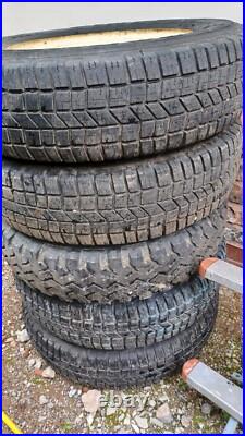 Land Rover Series 16 original steel wheels and tyres set of 4