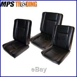 Land Rover Series 2 2a 3 Black Deluxe Vinyl Front Seat Set Da4298 Special Offer