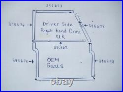 Land Rover Series 2, 2a, 3, Door Seal Kit, Driver Side, RHS, X7 OEM Spec Seals