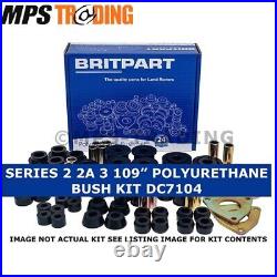 Land Rover Series 2 2a 3 LWB 109 Black Polyurethane Suspension Bush Set DC7104