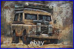 Land Rover Series III 109 All Metal Canvas Painting 3-D Classic Car Sculpture