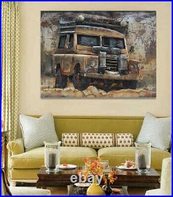 Land Rover Series III 109 All Metal Canvas Painting 3-D Classic Car Sculpture