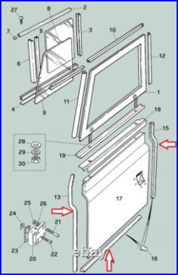 Land Rover Series Right Hand Bottom Door Seals (set of 3) Land Rover Series Right Hand Bottom Door Seals (set of 3)