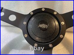 Landrover Series 2/3 48 Spline Black 14 Inch Leather Steering Wheel & Boss