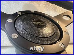 Landrover Series 2/3 48 Spline Black 14 Inch Leather Steering Wheel & Boss