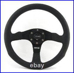 Momo Leather Perforated Sports Steering Wheel Competition 13 25/32in Black V