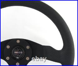 Momo Leather Perforated Sports Steering Wheel Competition 13 25/32in Black V