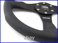 Momo Leather Perforated Sports Steering Wheel Competition 13 25/32in Black V