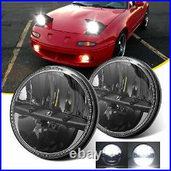 Pair 120W 7 inch Round LED Headlights H4 High Low Beam for Mazda Miata 1990-1997