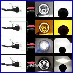 Pair 7 Inch Halo Angel Eyes LED Headlight DRL Headlamp For Jeep Wrangler JK TJ