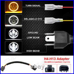 Pair 7 Inch Led Headlights E Marked Rhd For Land Rover Defender 110 90 Chrome