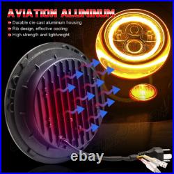 Pair 7 Inch Led Headlights E Marked Rhd For Land Rover Defender 110 90 Chrome