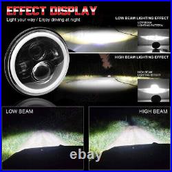 Pair 7 Inch Led Headlights E Marked Rhd For Land Rover Defender 110 90 Chrome