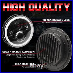 Pair 7 Inch Led Headlights E Marked Rhd For Land Rover Defender 110 90 Chrome