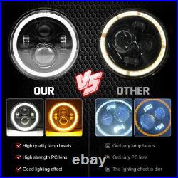 Pair 7 Inch Led Headlights E Marked Rhd For Land Rover Defender 110 90 Chrome