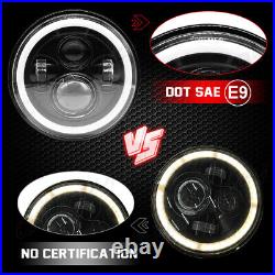 Pair 7 Inch Led Headlights E Marked Rhd For Land Rover Defender 110 90 Chrome