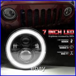 Pair 7 Inch Led Headlights E Marked Rhd For Land Rover Defender 110 90 Chrome