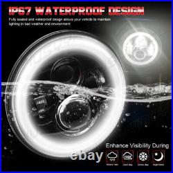 Pair 7 Inch Led Headlights E Marked Rhd For Land Rover Defender 110 90 Chrome