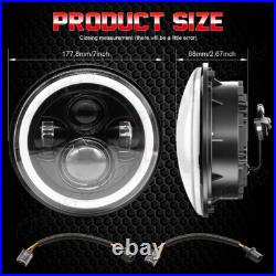 Pair 7 Inch Led Headlights E Marked Rhd For Land Rover Defender 110 90 Chrome