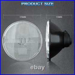 Pair 7''Inch Round Led Headlights Hi/Lo Beam DOT For Land Rover Defender TD4 TD5