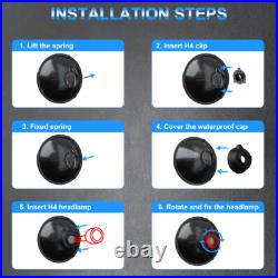 Pair 7''Inch Round Led Headlights Hi/Lo Beam DOT For Land Rover Defender TD4 TD5