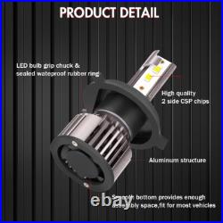 Pair 7''Inch Round Led Headlights Hi/Lo Beam DOT For Land Rover Defender TD4 TD5