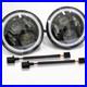 Pair 7 Led Black Halo Headlights High Low White/amber Drl Dot E Marked Uk Eu Us