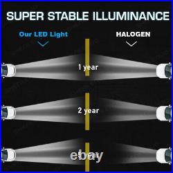 Pair 7 Led Black Halo Headlights High Low White/amber Drl Dot E Marked Uk Eu Us