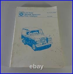 Parts Catalogue Land Rover Series II A + III Optional Equipment From 08/1974
