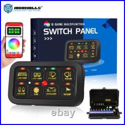 RGB 8 Gang Switch Panel LED Relay System For Jeep Chevrolet Toyota Truck ATV UTV
