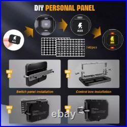 RGB LED 8 Gang Auxiliary Switch Panel Dimmable APP Remote for Car Boat RV 12-24V