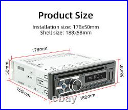 Single 1 DIN Car Radio Stereo Mp3 Player Bluetooth CD AUX USB FM Hands-free Call