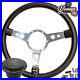 Steering Wheel & Boss fitting Kit 15 Polished Vinyl Semi Dished For Classic Car