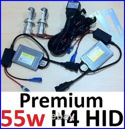 WHITE 7 Headlights & H4 55w Hi/Lo HID Kit fits Land Rover Series 1 2 2A 3