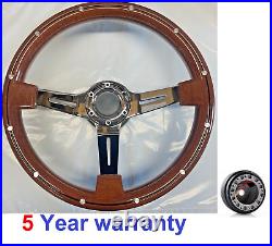 Wood Steering Wheel & Boss Kit For Land Rover Defender 90 110 300 48 Spline Puma