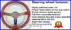 Wood Steering Wheel & Boss Kit For Land Rover Defender 90 110 300 48 Spline Puma